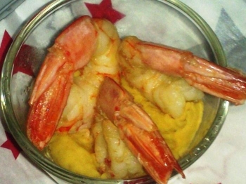 Crema di ceci e mazzancolle